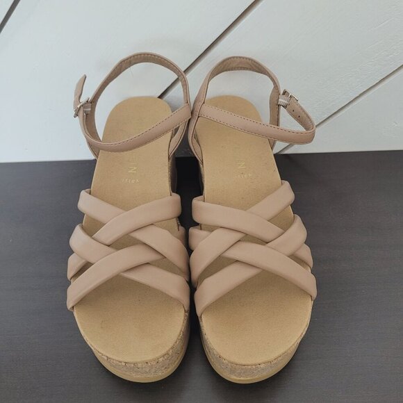 NEW Anne Klein Akvinette Women's 7.5M Platform Micro Suede Sandals - Picture 3 of 8